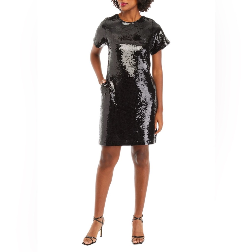 Crown & Ivy Black Sequin Mini Dress